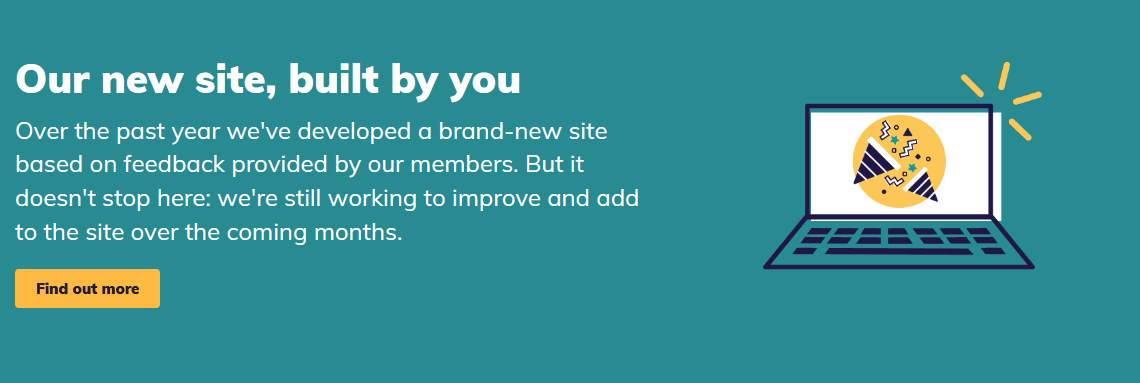 UoN SU website showing 'Our new site, built by you!'